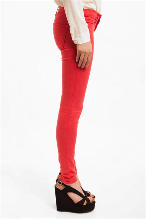 colored skinny jeans in red 58 tobi us