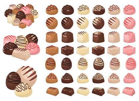 Chocolate Candy Vector Design Illustration Set Isolated On White Background 2004158 Vector Art