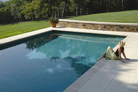 Pool coping is an essential part of protecting your pool. Country Estate Limestone Coping | Bedrock Natural Stone