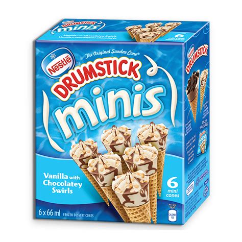 Drumstick Minis Vanilla Wchocolatey Swirl Sundae Cones Nestlé