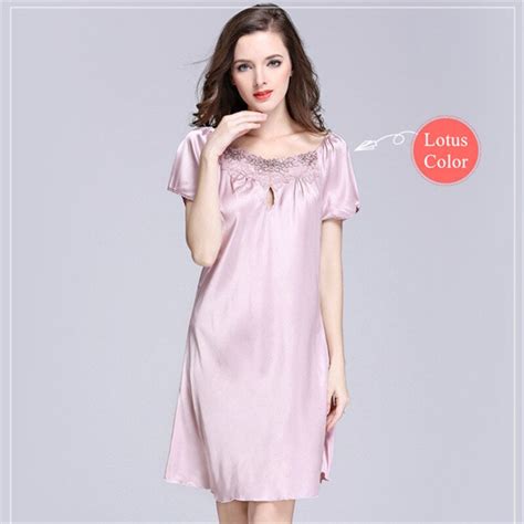 Women Sexy Lace Nightgown Plus Size Sleepwear Bathrobe High Grade Silk