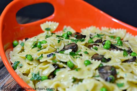 Mushroom And Pea Farfalle