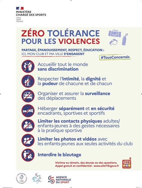 campagne de sensibilisation et de prévention des violences dans le sport fédération française