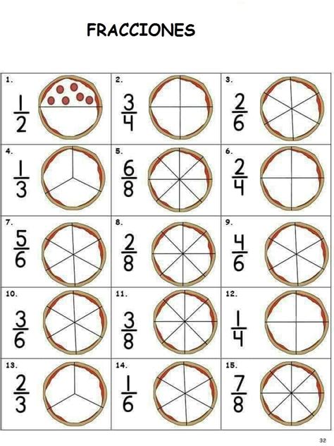 Tareitas Fracciones Actividades De Fracciones Fracciones