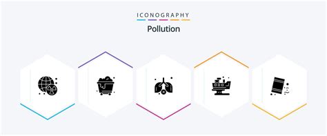 Pollution 25 Glyph Icon Pack Including Pollution Environment