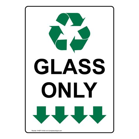 Portrait Glass Only Sign With Symbol Nhep 14168