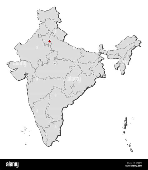 Political Map Of India With The Several States Where National Capital