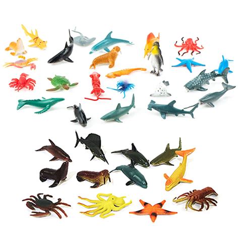 36pcs Underwater World Marine Life Model Animals Toys Plastic Marine