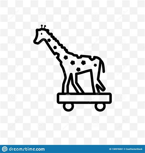 Circus Giraffe Vector Linear Icon Isolated On Transparent Background