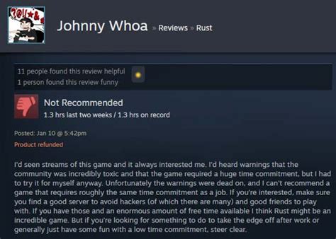 Rust As Told By Steam Reviews