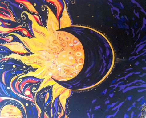 Sun And Moon ☾ Sun Painting Eclipses Art Moon Painting