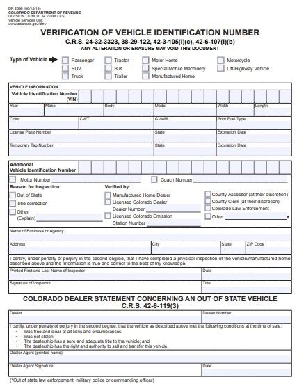 Free Printable Vin Vehicle Identification Number Verification Forms Pdf Excel Tmp