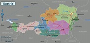 Large political and administrative map of Austria with cities | Vidiani ...