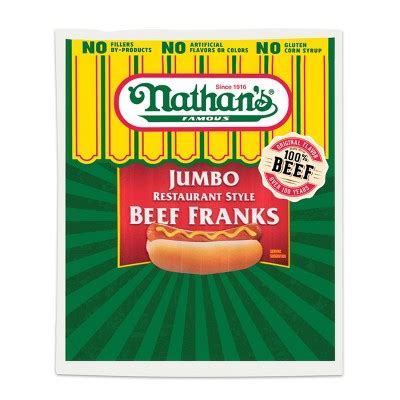 Nathan S Famous Jumbo Restaurant Style Beef Franks Oz Ct Target