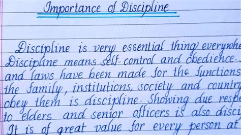 ⭐ Article On Importance Of Discipline The Value Of Discipline In The