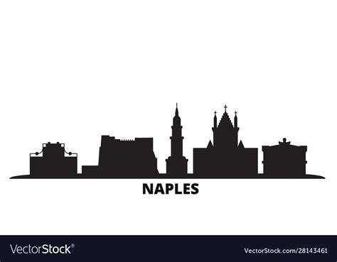 Italy Naples City Skyline Isolated Royalty Free Vector Image
