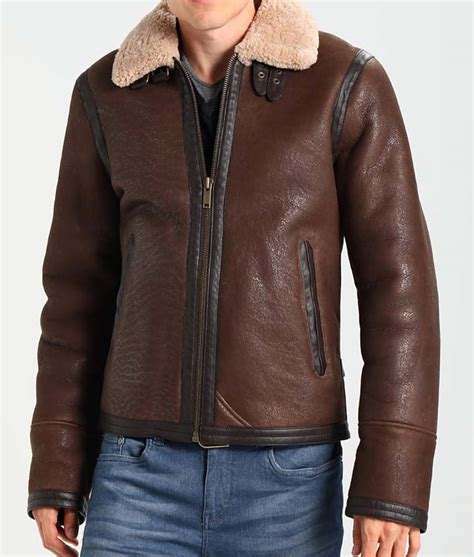Top 8 best affordable men's leather jackets/best cheap fall men's leather jackets. Mens Aviator Style Dark Brown Leather Shearling Jacket ...