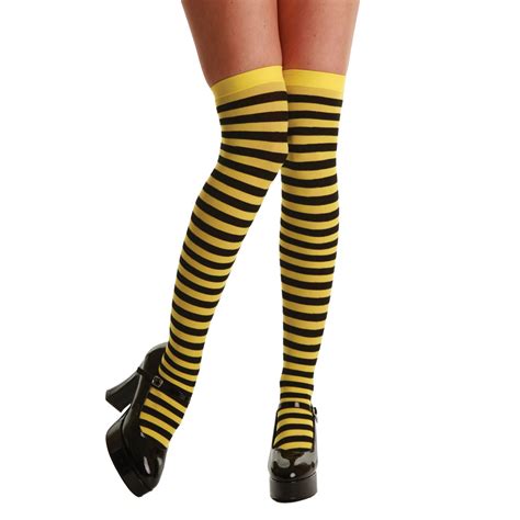 New Striped Sotkincgs Hold Ups Fancy Ladies Fancy Dress Thigh Highs Ebay
