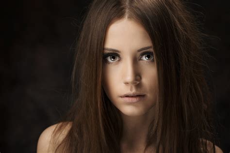 Wallpaper Face Women Long Hair Singer Black Hair Ksenia Kokoreva