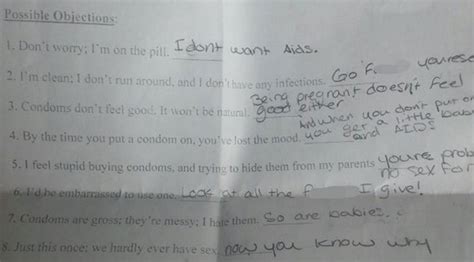 This Teen Got Suspended After Giving A Answers In Sex Education Homework