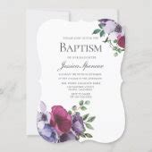 Graceful Blessing Watercolor Floral Baptism Invite Zazzle