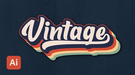 Vintage Retro Style Typography Adobe Illustrator Cc 2022 Striped