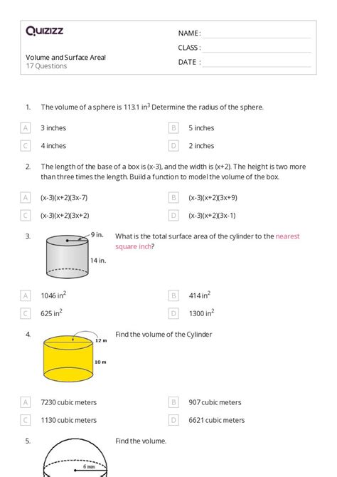 50 Volume And Surface Area Of Cones Worksheets For 9th Class On