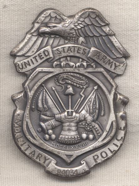 1970s 1980s Us Army Issue Military Police Badge Flying