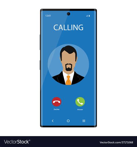 Smartphone With Incoming Phone Call Screen User Vector Image