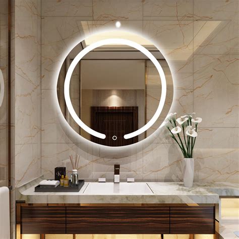 Aodailihb Led Bathroom Mirrors For Wall197x197â€ Round Waterproof Led Backlight Wall Makeup