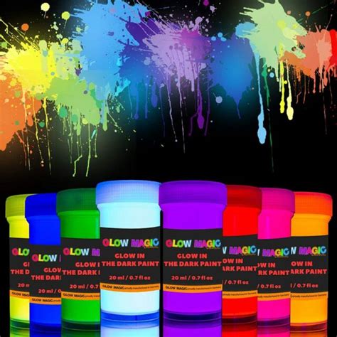 Glow In The Dark Acrylic Paint Set Self Luminous Painting Artwork