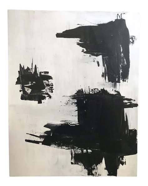 Black And White Abstract Acrylic Painting On Abstract