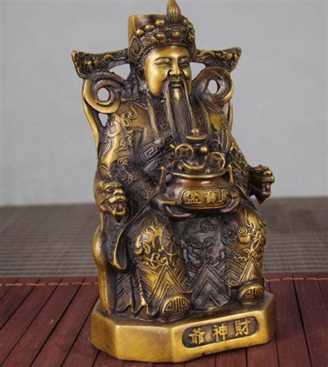 China Brass God Of Wealth Felicitous Wish Of Making Money Good Luck