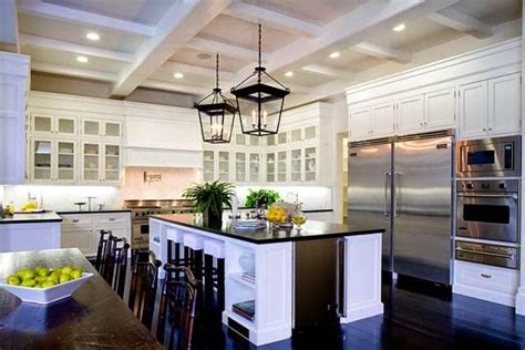 White large luxury modern kitchen with dark floor. Home Interior Gallery: Antique White Kitchen Cabinet ...