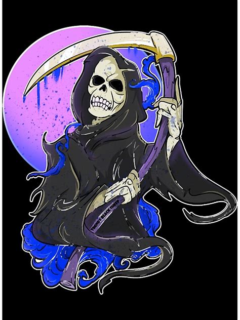 Grim Reaper Purple Haze Gothic Skull Poster For Sale By Hailan727