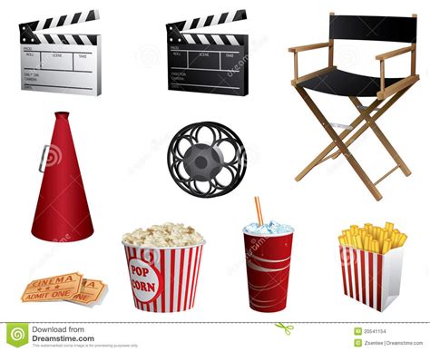 The story focuses on freemasonry, and takes place over in. Cinema symbols set stock vector. Illustration of hollywood ...