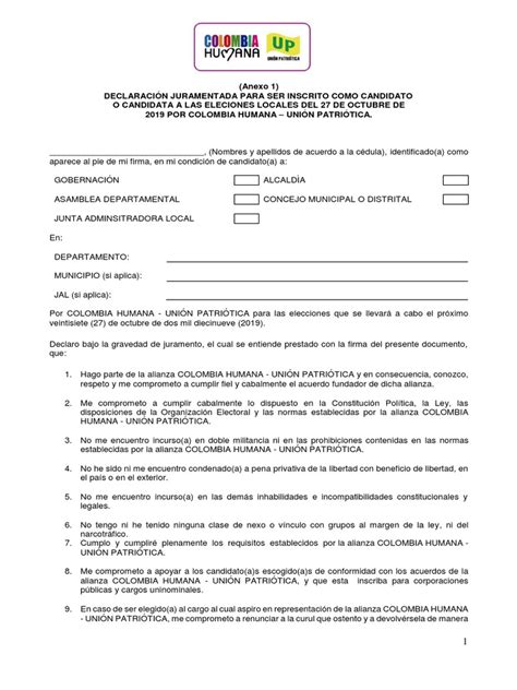 Anexo 1 Declaracion Juramentada Colombia Justicia