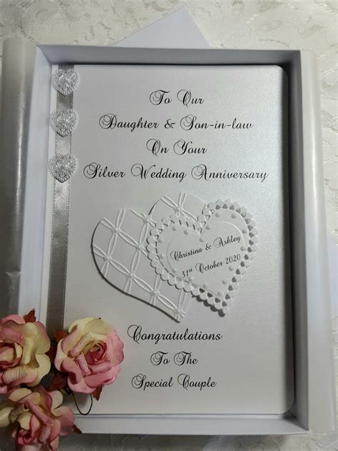 Luxury Personalised Silver Wedding Card With Box Or Envelope Etsy