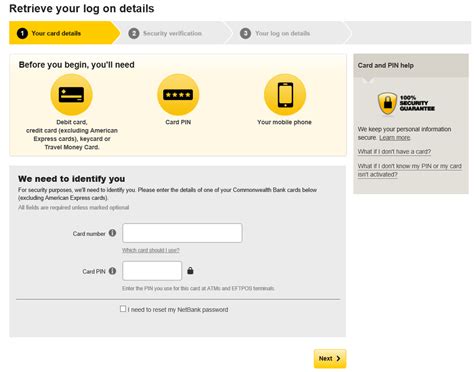 Do you need a pin for a credit card. How do I find my NetBank client number?