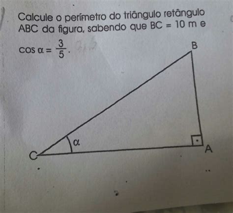 Calcule O Perimetro Do Triangulo Retangulo Abc Da Figura