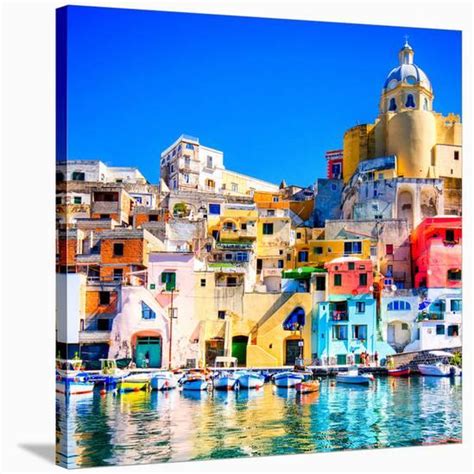 Procida Island Naples Italy Stretched Canvas Print