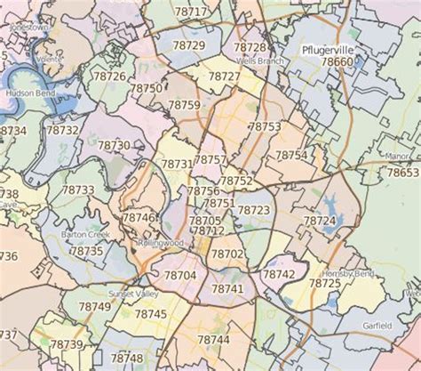 Austin Area Map With Zip Codes