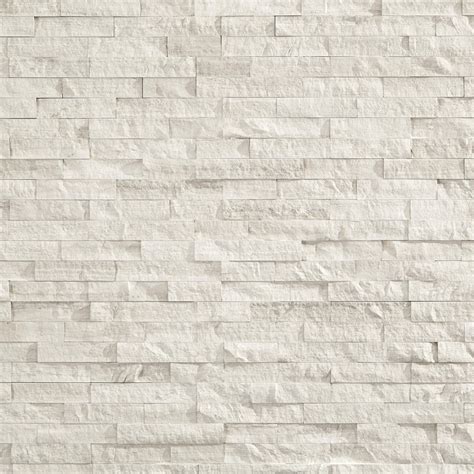 Valentino White Splitface Marble Ledger Panel White Stone Backsplash