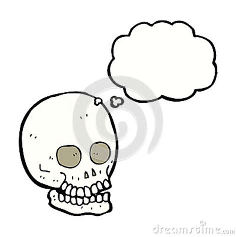 Cartoon Skull With Thought Bubble Stock Illustration Illustration Of