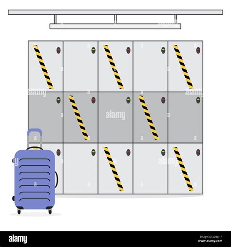 Vector Illustration Luggage Storage New Normal After Covid 19 Pandemic