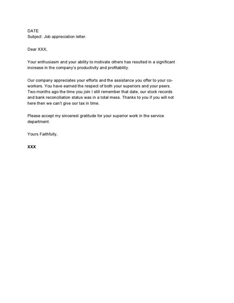 Thank You Letter For Appreciation Database Letter Template Collection