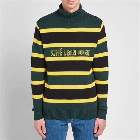 Aimé Leon Dore Turtleneck Knit Botanical Green Combo End Us