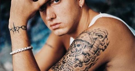 Gorgeous Design Of Eminems Left Arm Tattoos