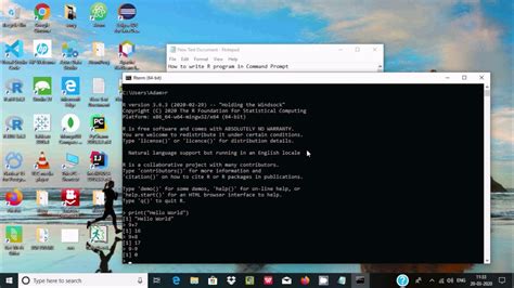 How To Run R In Command Prompt Youtube