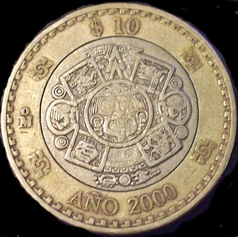 Monedas De México Y El Mundo México 10 Pesos Del 2000 Nuevo Milenio
